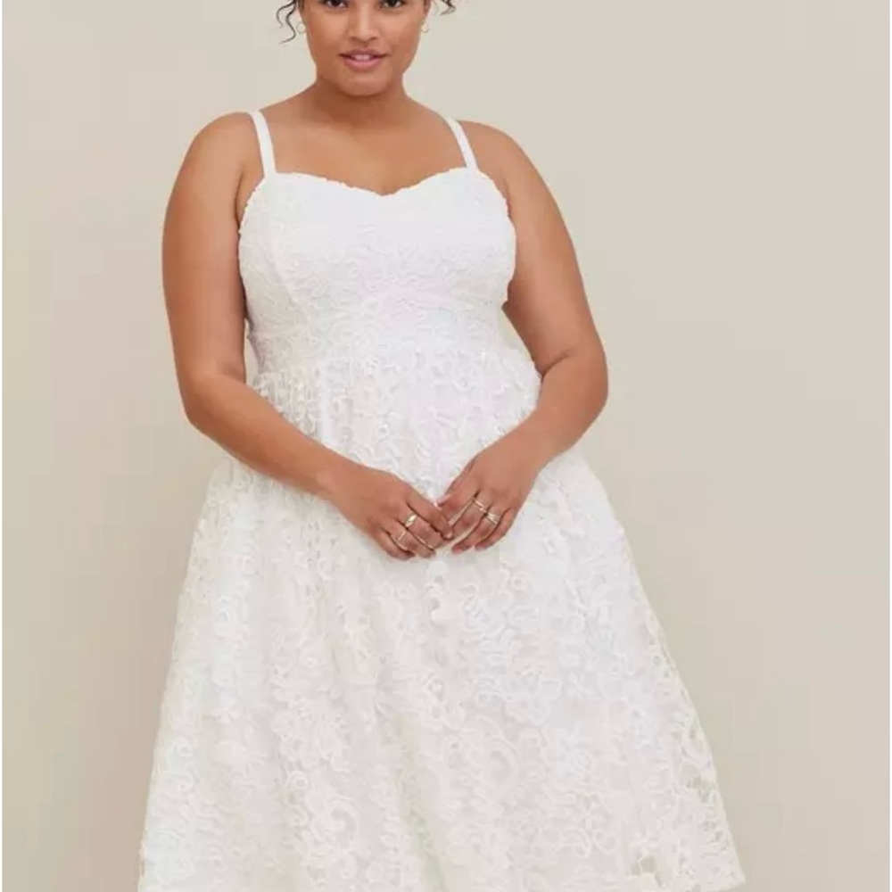 Torrid White Lace Wedding Dress